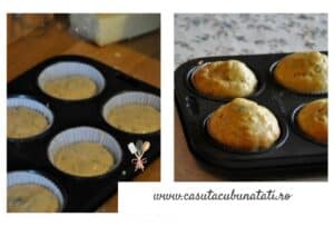 punem aluatul in forme si bagam la cuptor