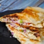 quesadilla cu sunca, legume si cașcaval