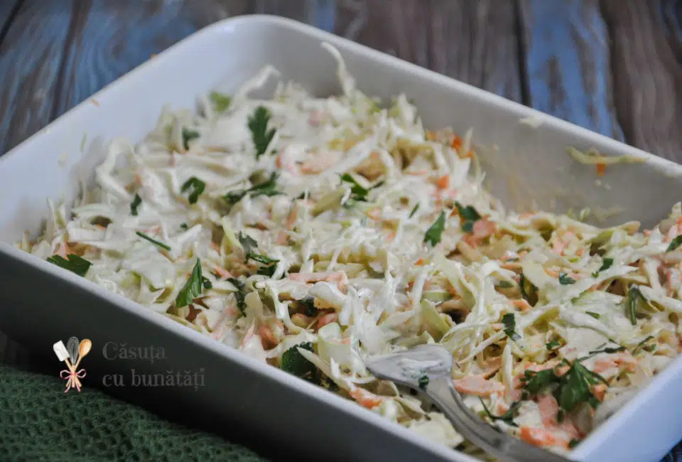 Salata Coleslaw, reteta simpla, ieftina, delicioasa VIDEO 2 salata coleslaw cu sos dietetic