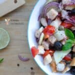 salata panzanella cu rosii si paine