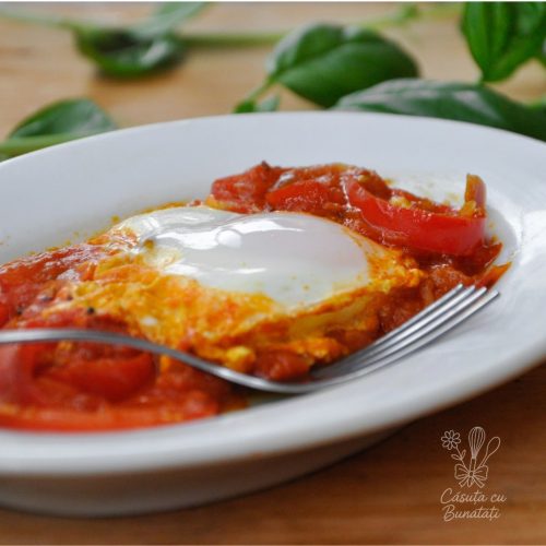 Shakshuka reteta orientala de ghiveci de legume cu oua 4 shakshuka cu ardei si rosii
